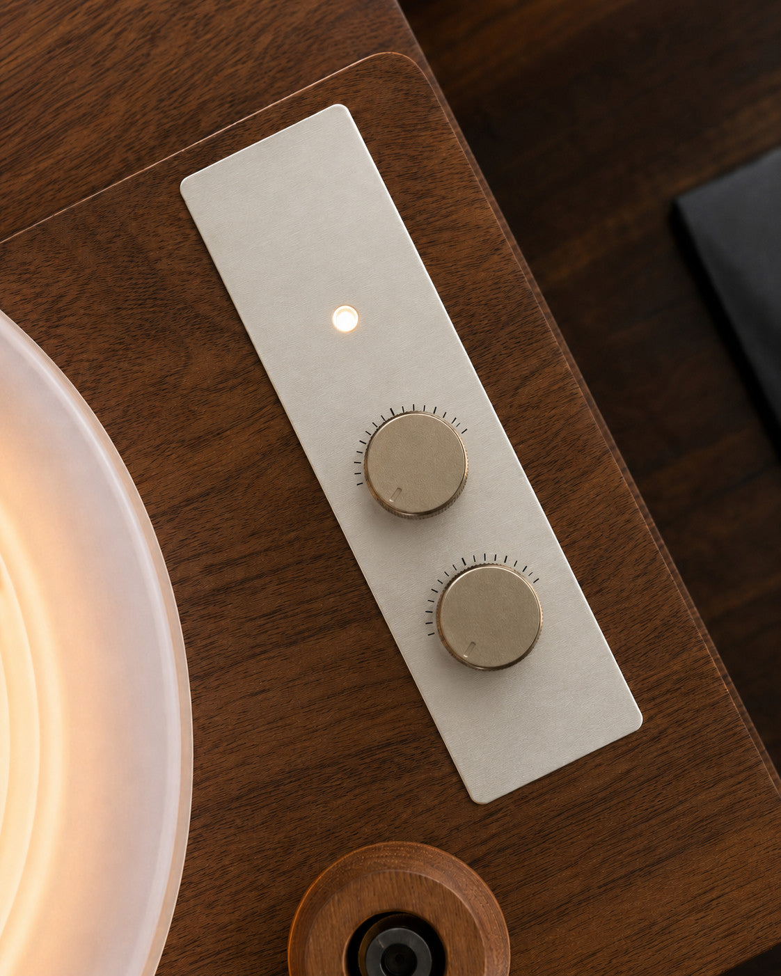 Atmosphere Engine brushed-metal control panel with brightness and diffusion dials