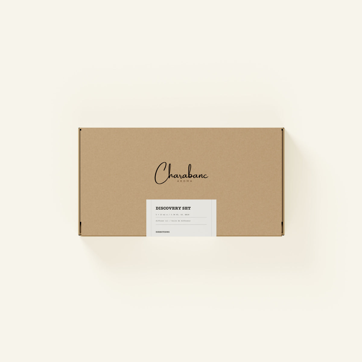 Charabanc Aroma Discovery Set kraft presentation box on the brand cream background